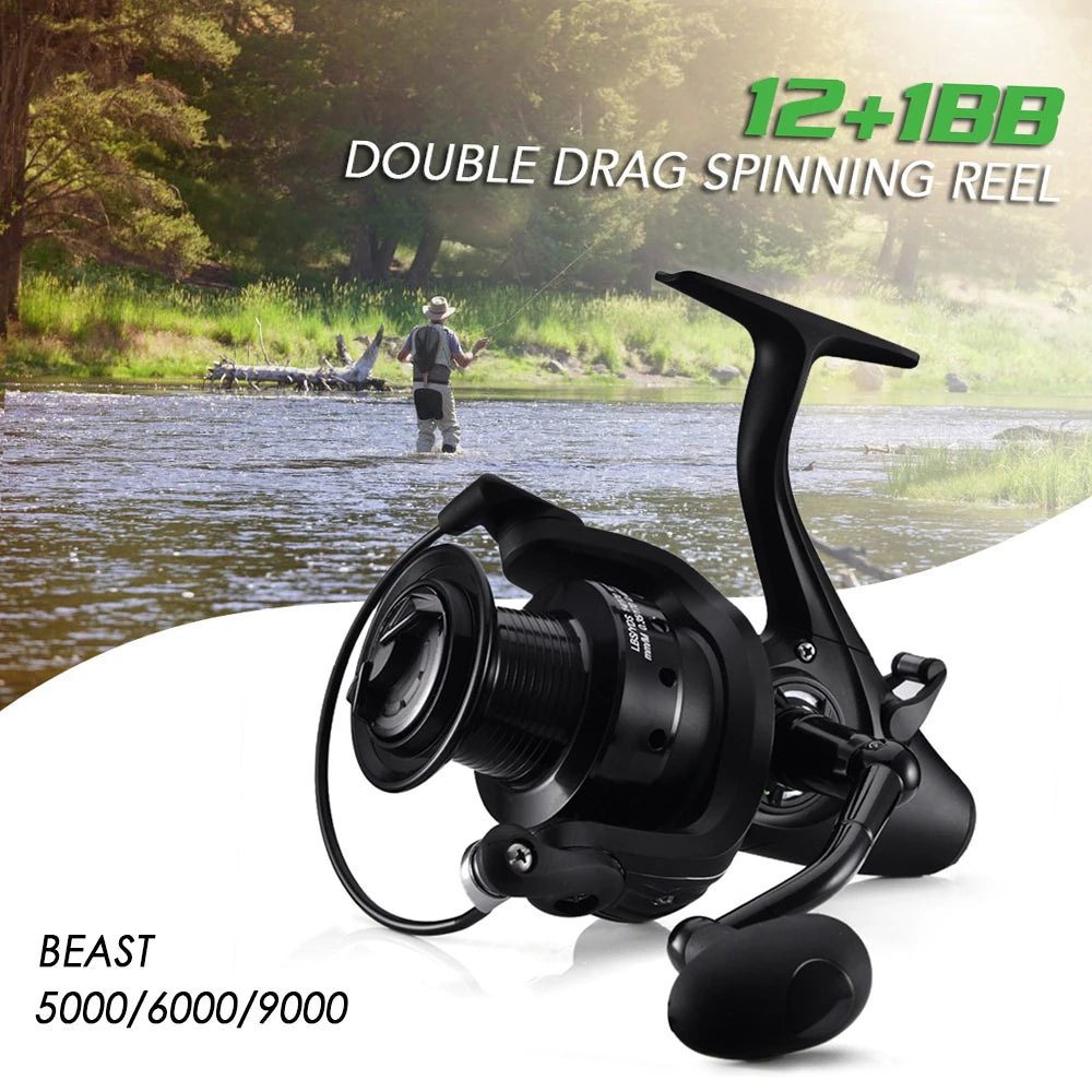 12+1 BB Spinning Reel &ndash; Front Rear Double Drag Saltwater