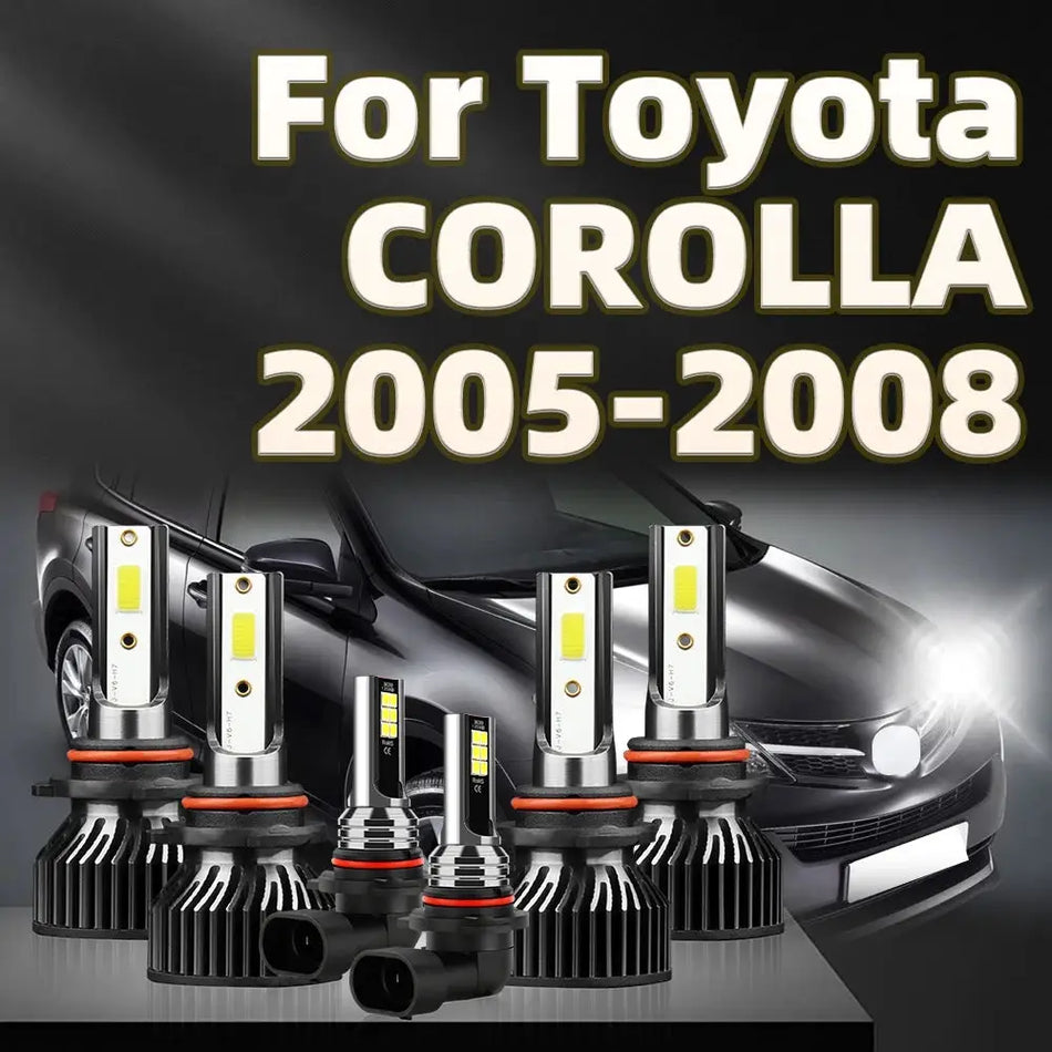 2/4/6Pcs LED 9005 9006 Bulbs Car Lights 30000LM Headlight Lamp 6000K For Toyota COROLLA 2005 2006 2007 2008 by InterCyprus Trading Ltd