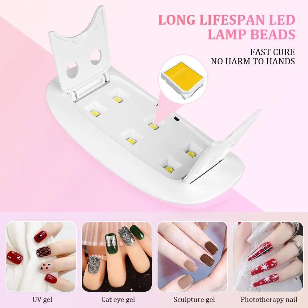 YIKOOLIN 6W UV LED Mini Nail Lamp &ndash; Fast 60s Drying