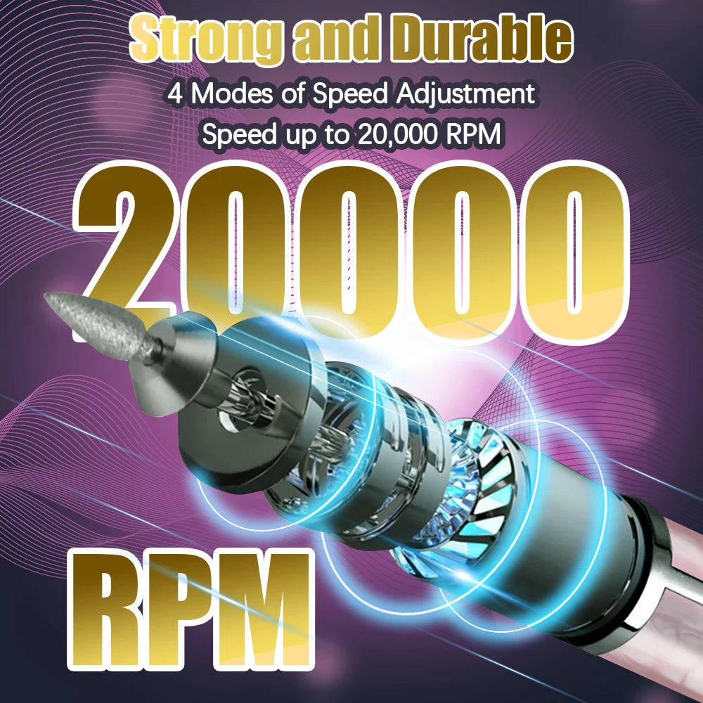 Yikoolin 20000RPM Electric Nails Drill &ndash; High Speed Tool