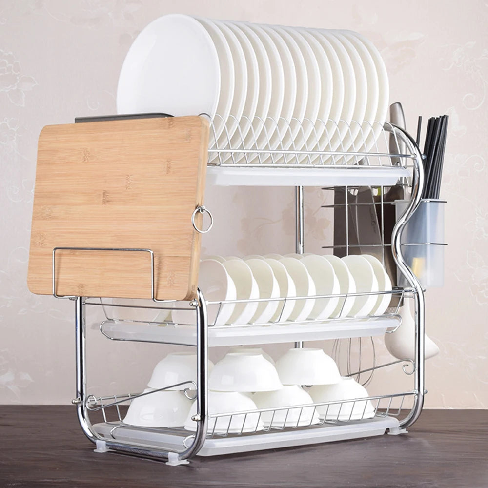 Multi-Functional 3-Tier Dish Rack &ndash; Draining Rack Holder