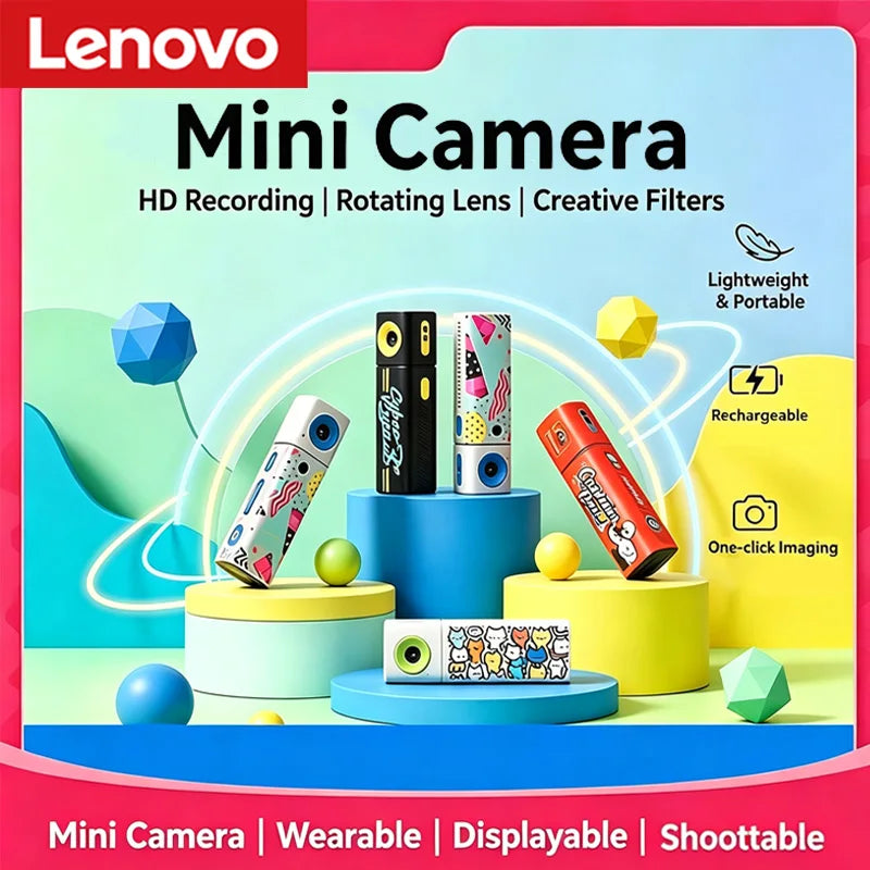 Lenovo G10 Mini Camera 2K HD Video Recorder Rechargeable Rotatable Lens with TFT Screen Sport Camera for Students Outdoor Vlog