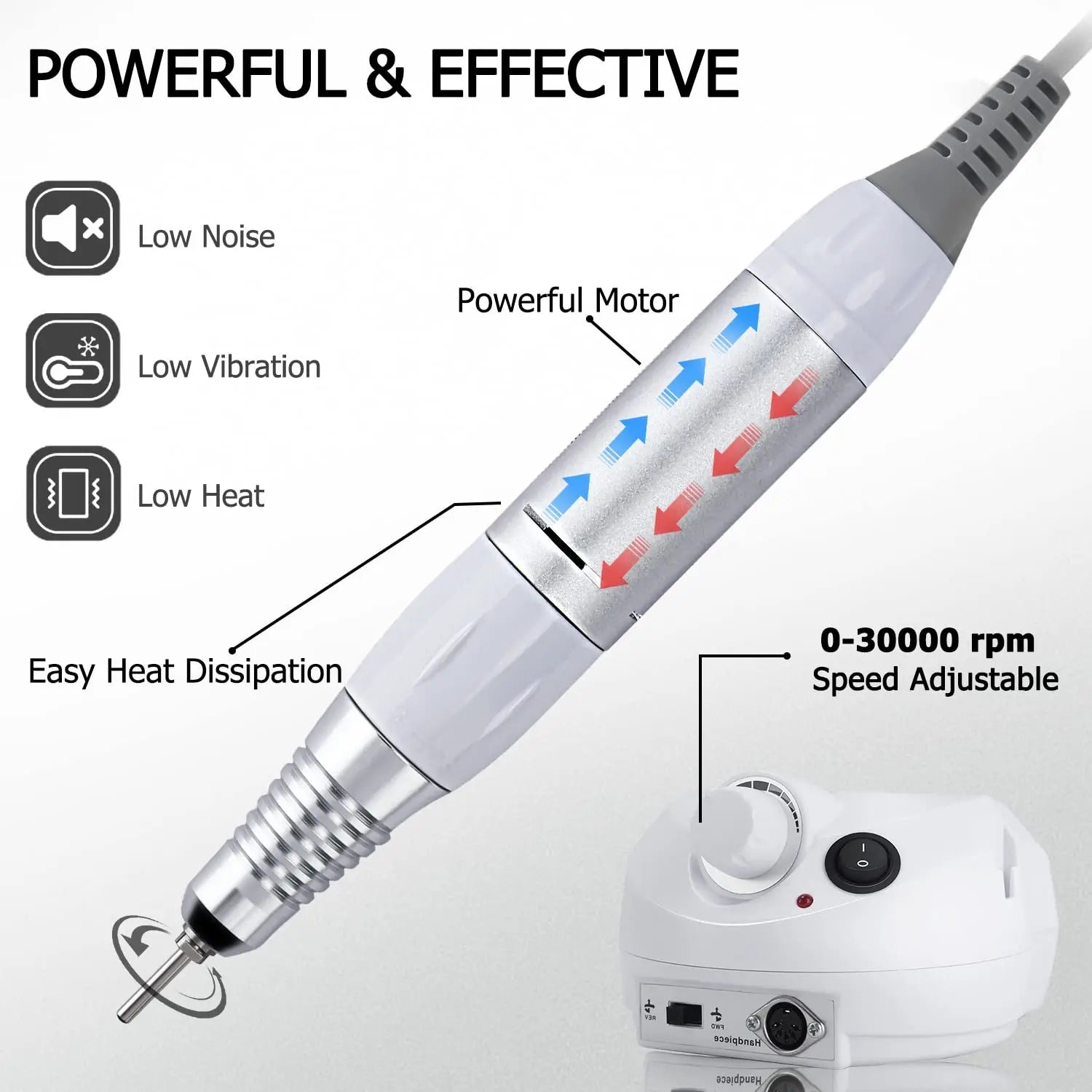 Electric Acrylic Nail Drill 30000 RPM Nail File &ndash; High Speed
