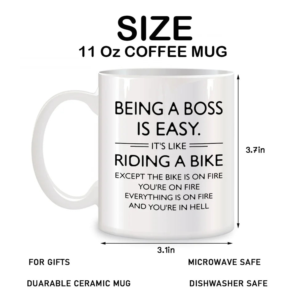 Its Easy To Be A Boss Mug - 11 Oz White Porcelain Gift
