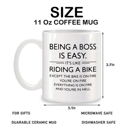Its Easy To Be A Boss Mug - 11 Oz White Porcelain Gift