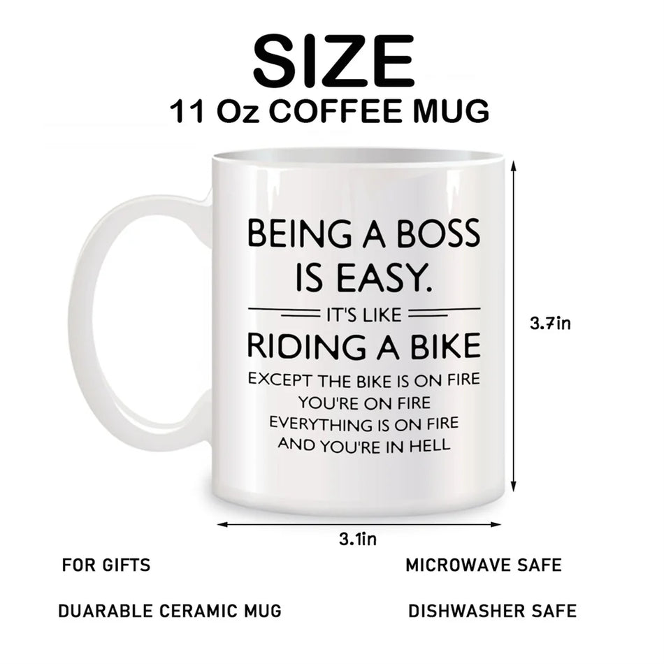 Its Easy To Be A Boss Mug - 11 Oz White Porcelain Gift