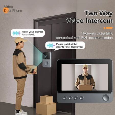 Doorbell Intercom Camera Wireless 4.3in IPS &ndash; Two Way Audio