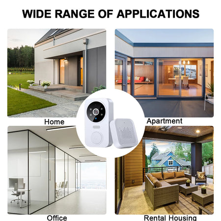 WiFi Smart Audio Doorbell Camera - 2-Way Audio Night Vision