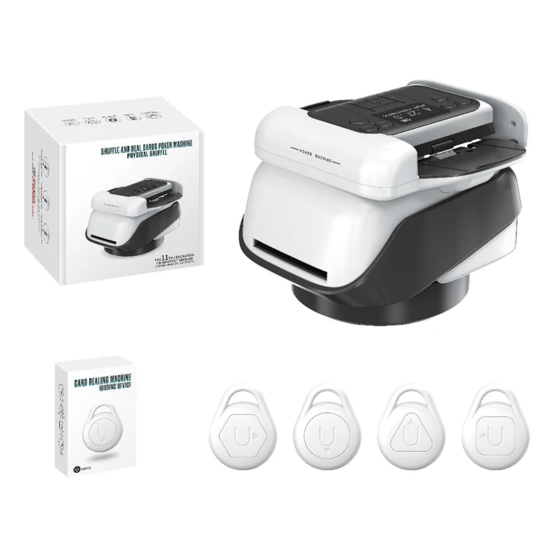 Automatic Card Shuffler And Dispenser With Rotating Top And Wireless Buttons