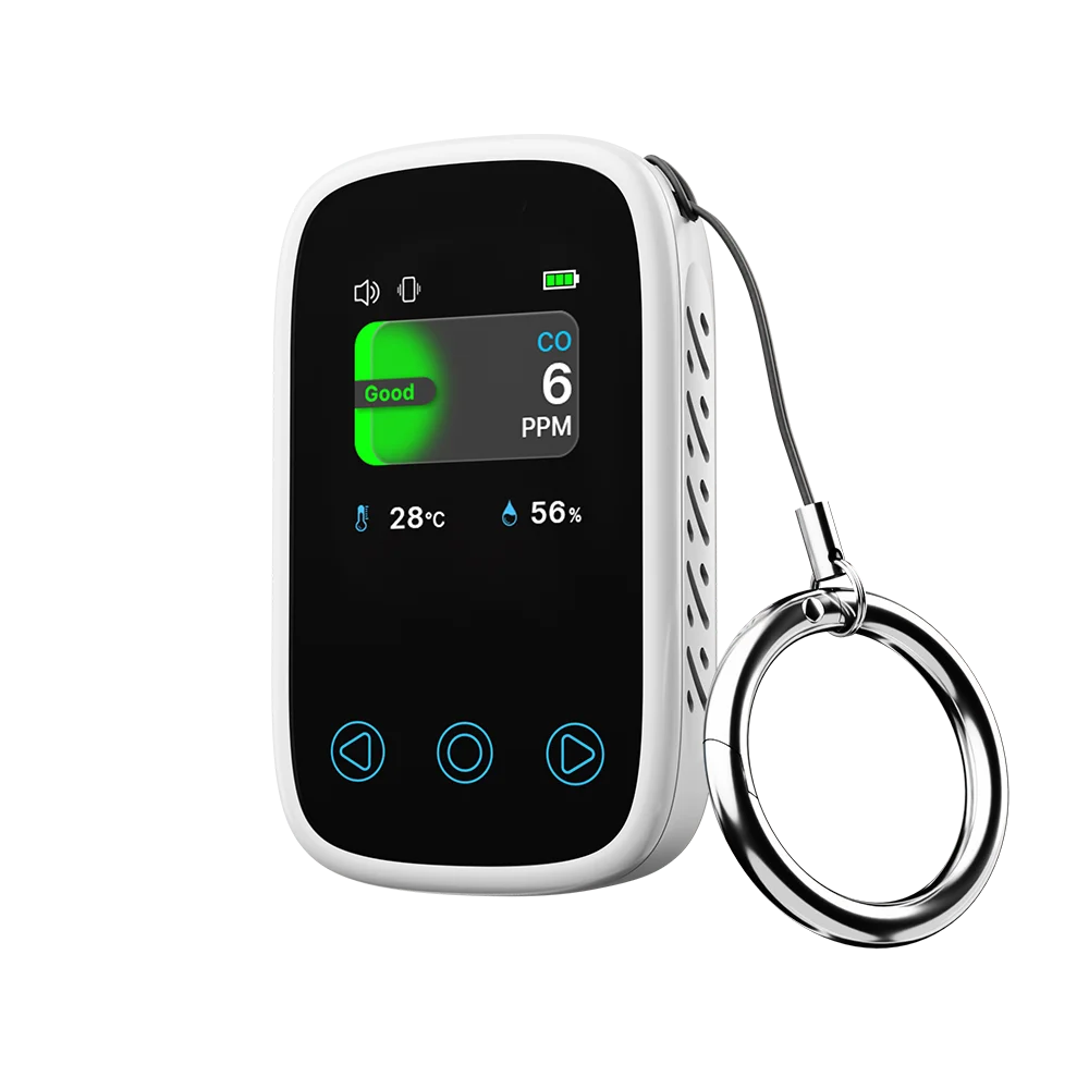 3 In 1 Air Quality Meter CO2 Temp Humidity &ndash; Voice Alarm CO Detector White