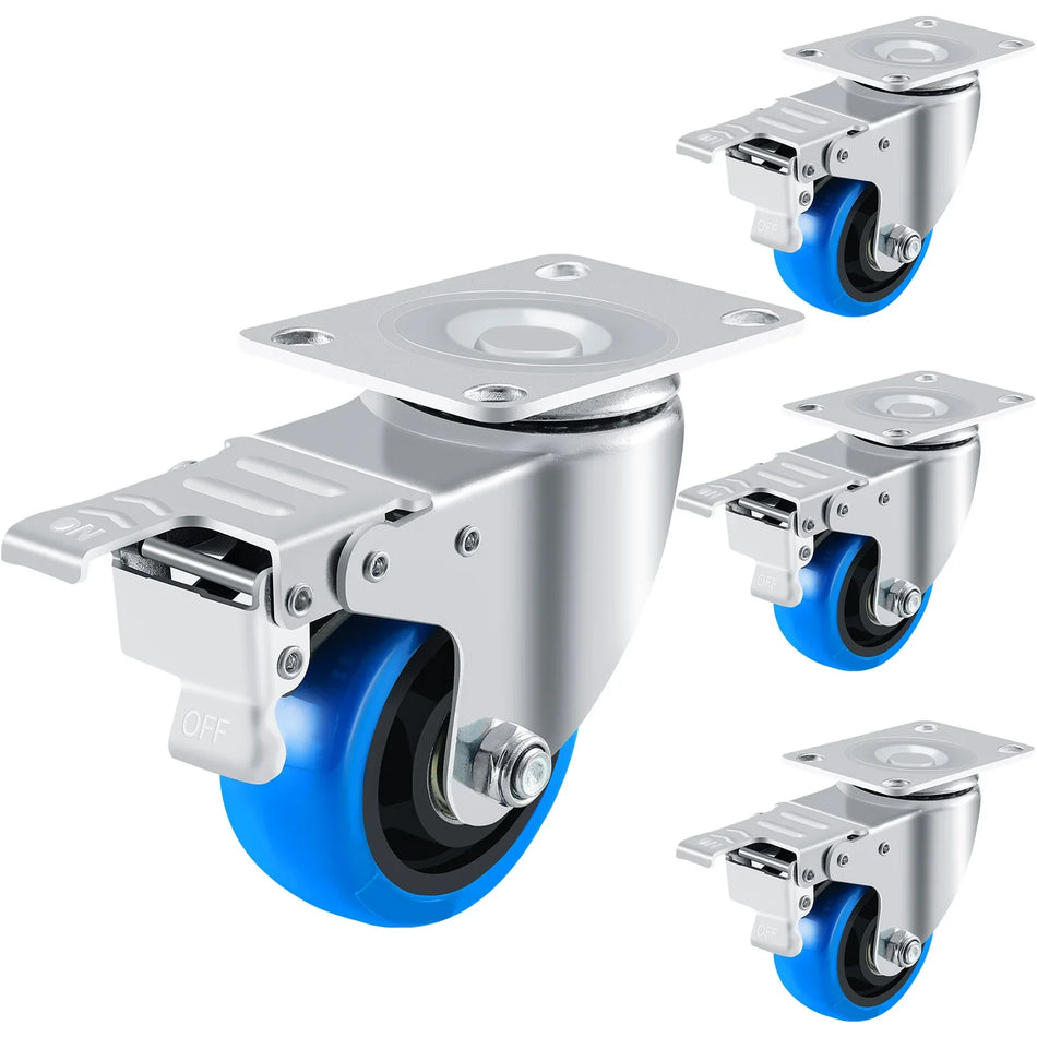 Tungt Vridbara Hjul Med Broms 100mm Polyuretan