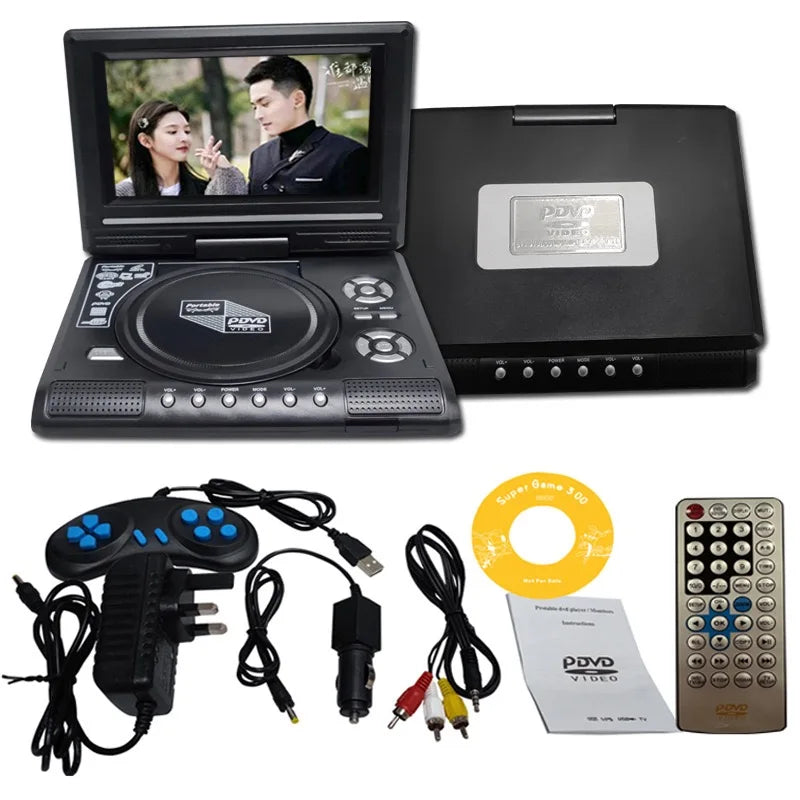 Portable 7.8 Inch DVD Player with FM Radio &amp; Game Function - EU Plug EU