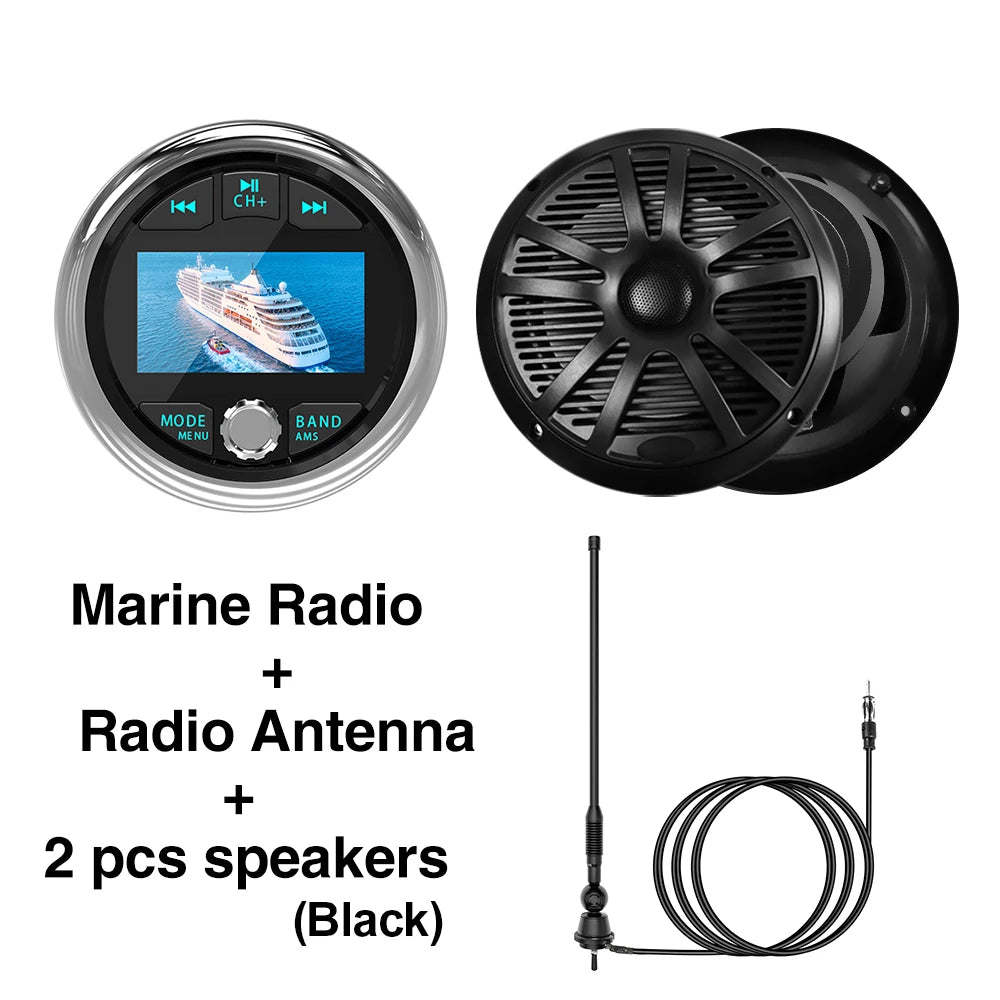 MS-50RV-1 Motor MP5 Radio Stereo &ndash; Bluetooth IPX5 Marine Radio Black Ant
