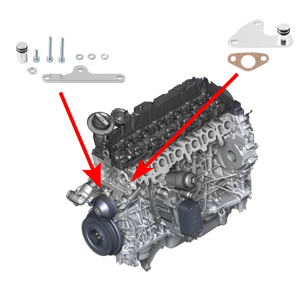 Engine Valve Gasket Kit Stainless Steel For BMW 525d 530d N57 N57S by InterCyprus Trading Ltd