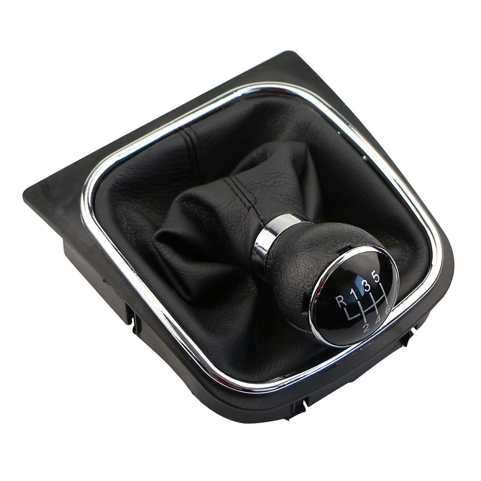 Κουμπί αλλαγής ταχυτήτων για Volkswagen Golf MK5-MK6 Jetta, 5/6 Ταχύτητες, PU Δέρμα με Δερμάτινη Μπότες