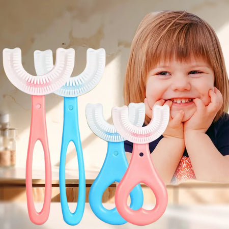 360 Degree U-Shaped Silicone Baby Toothbrush for Kids' Oral Care