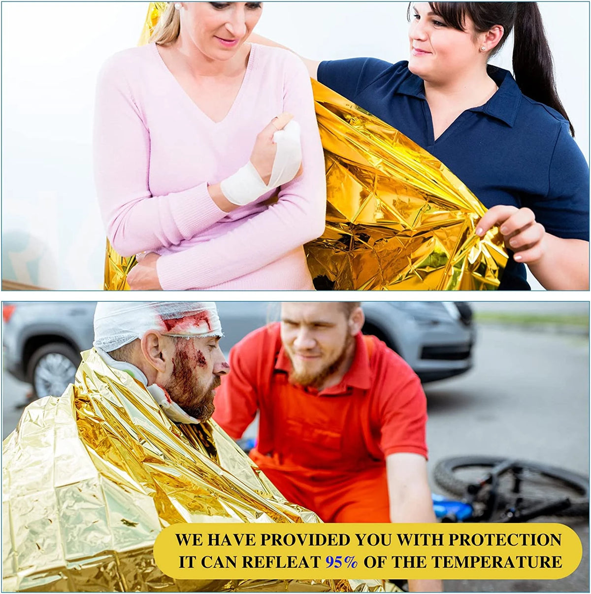 Gold-Silver Waterproof Emergency Survival Blanket 130x210cm