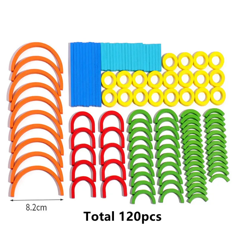 Datg1213 Wooden Sticks Rings Puzzle &ndash; Fine Motor Builder