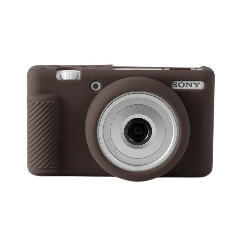 Silicone Armor Skin Camera Case for Sony ZV-1F ZV1F ZV-1M2 ZV1M2 - Durable Protection Chocolate