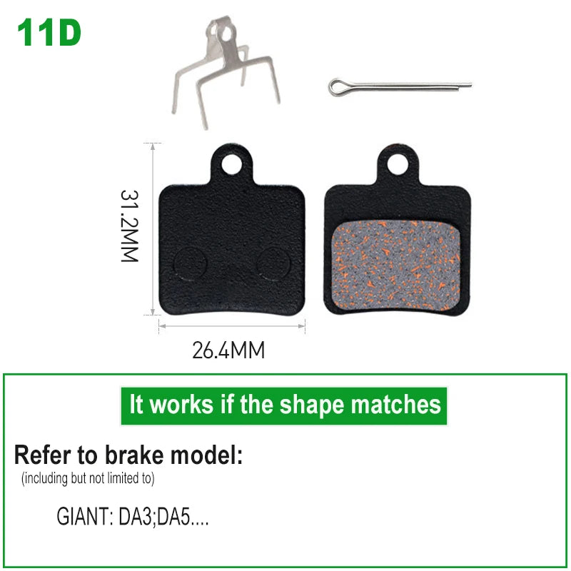 1 Pair SemiMetallic Hydraulic Disc Brake Pads &ndash; Shimano SRAM 1pair 11D