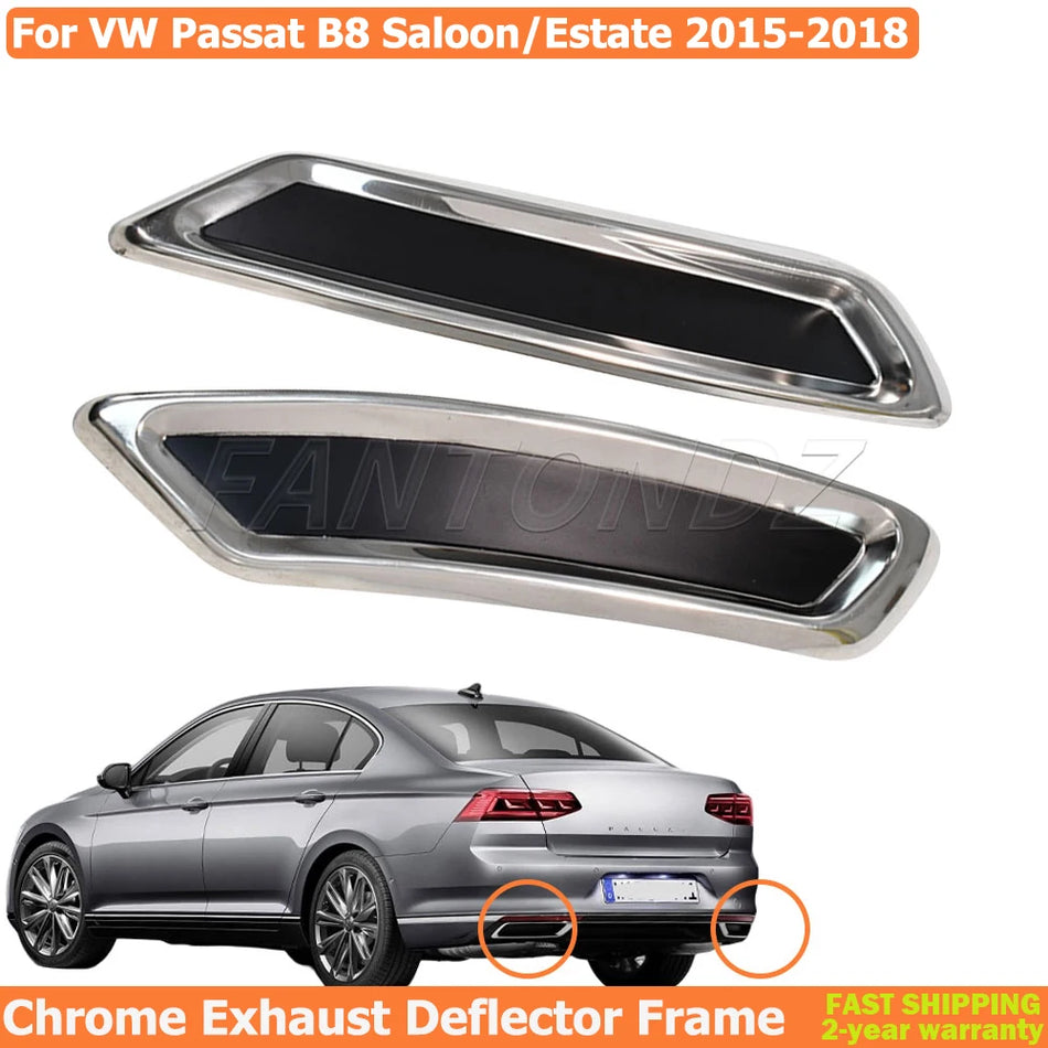 Marco del deflector de escape de acero inoxidable para VW Passat B8 2015-2018
