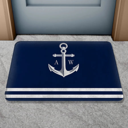 Custom Boat Name Non Slip Nautical Theme Doormat | Personalized Bath Rug LK240729100204 / 60X90CM