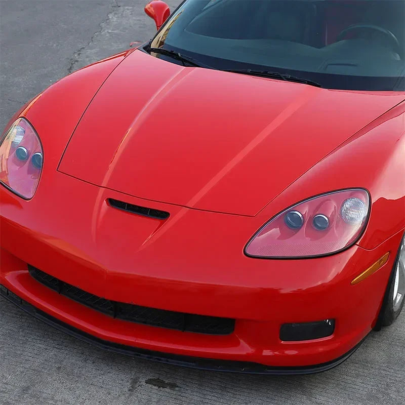 Autocolantes de acabamento em PVC vermelho para capot do motor Corvette C6 2005 2013