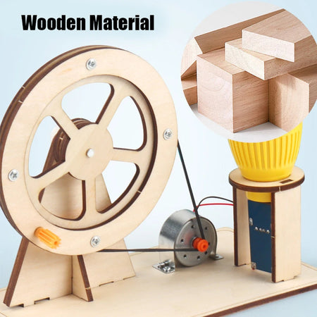 Eco-Friendly Wooden Hand Generator | Educational STEM Physics Toy for Kids Aged 6+