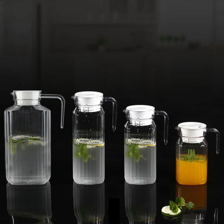 Acrylic Juice Bottle Striped Water Jug &ndash; Keeps Drinks Cold