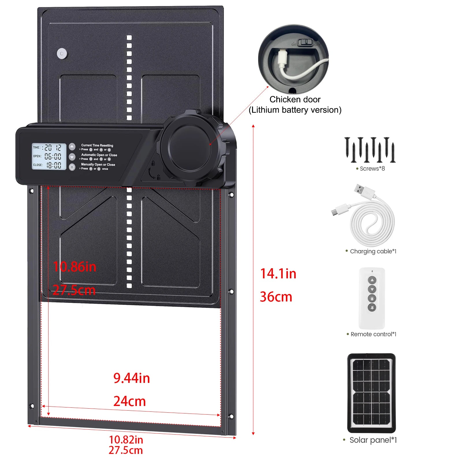 Solar Auto Chicken Coop Door &ndash; Solar Powered USB Charging Large Solar Door1 / CHINA
