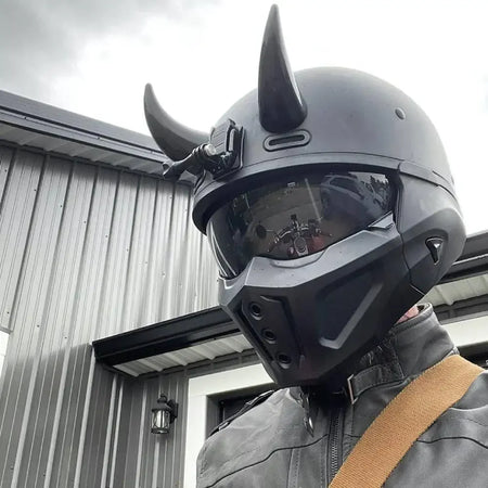 Large Devil Horns for Helmet &ndash; Magnetic and Interchangeable Flair for Motorcycle and Bike Helmets
