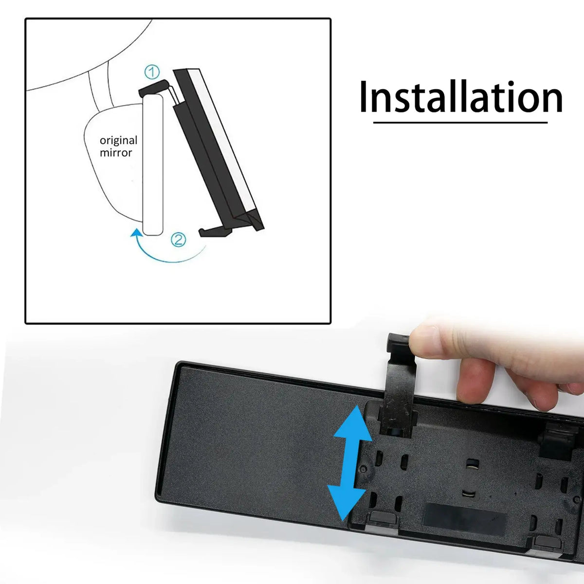 Universal Car Rear Mirror Wide-angle Rearview Mirror Auto Wide Convex Curve Interior Clip On Rear View Mirror 300mm 270mm by InterCyprus Trading Ltd