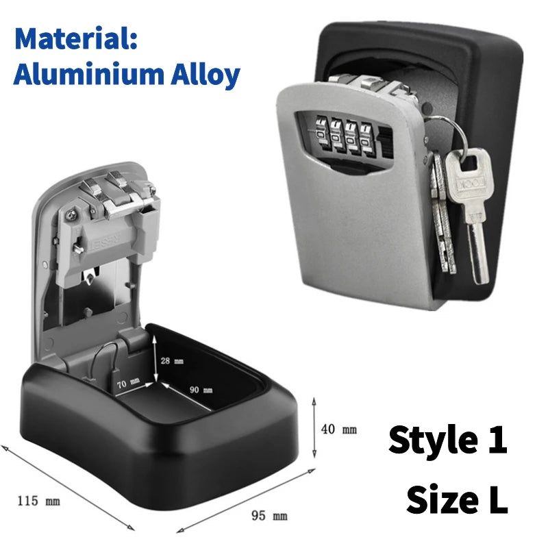 Wall Mount Key Storage Secret Box &ndash; 4 Digit Combination Lock Style 1