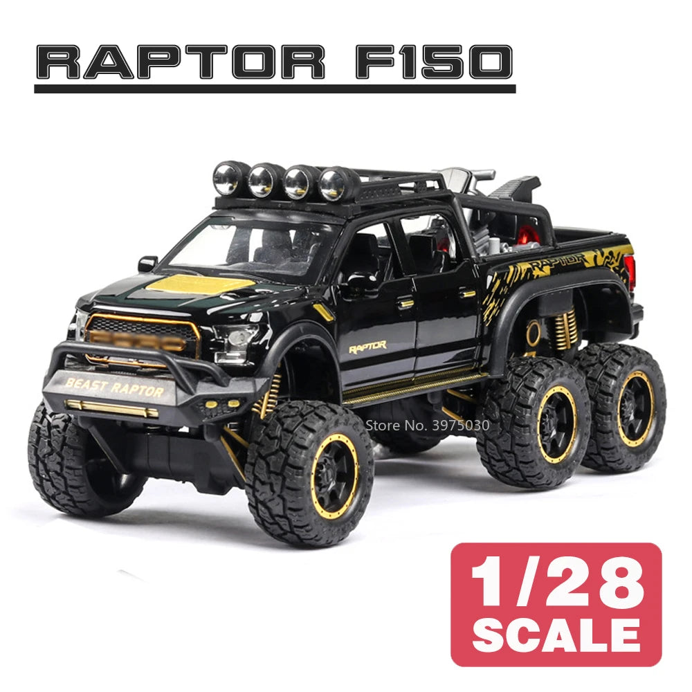1/28 Raptor F150 &amp; G63 Alloy Diecast Monster Truck Model Toy