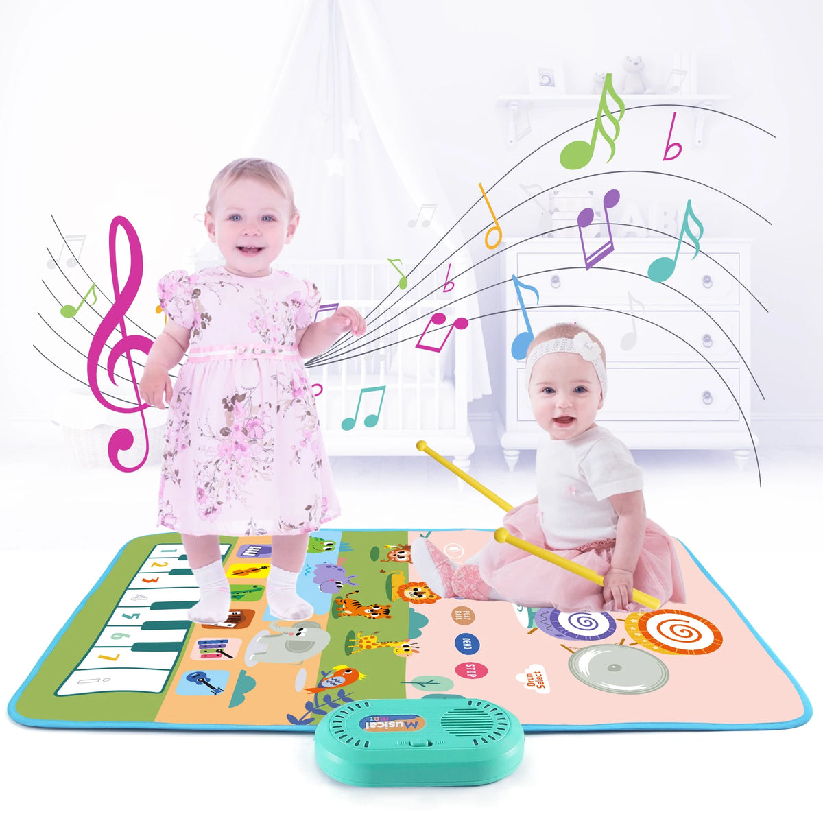 80x50cm Music Play Mat &ndash; Interactive Learning with 6 Instrument Sounds