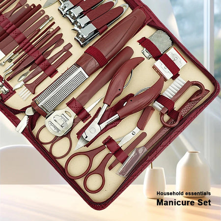 Manicure Stainless Steel 42Pc Travel Kit &ndash; Diamond Zipper