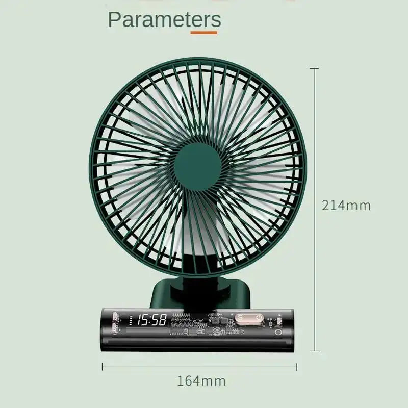 USB Desk Fan With 4 Speeds Quiet Operation 3600mAh Battery