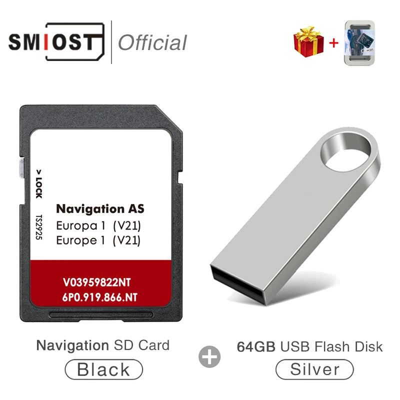 Navi 6P0 MIB2 SD Card &ndash; 32 GB Updated Europe Maps Now CHINA / for Seat AS with USB