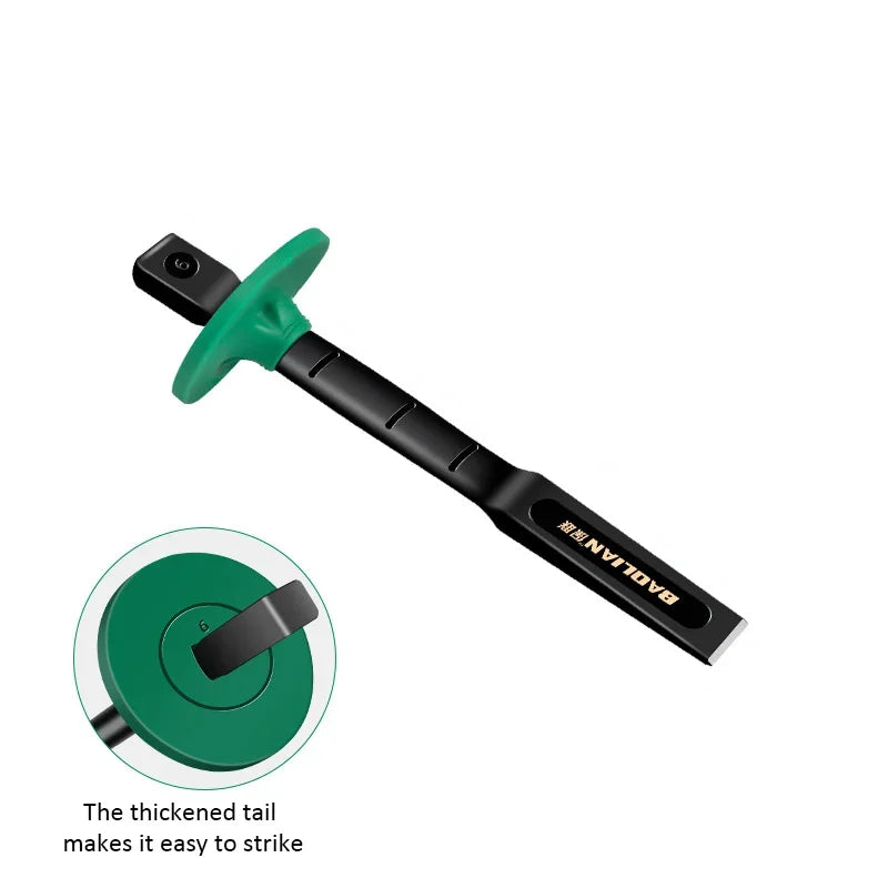 Chrome Vanadium Steel Flat Chisel with Hand Guard &ndash; 6/8/10/12 Inch Options Flat Chisel / 8 inch