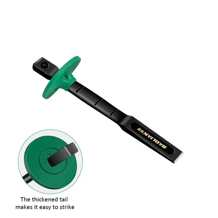 Chrome Vanadium Steel Flat Chisel with Hand Guard &ndash; 6/8/10/12 Inch Options Flat Chisel / 8 inch