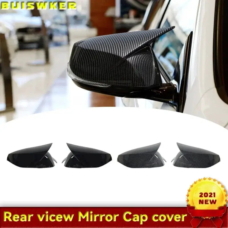 For Infiniti Q50 Q60 QX30 Q70 All Models 2014-2021 2Pcs Car Side Rearview Mirror Cover Cap Glossy Black Carbon fiber Style by InterCyprus Trading Ltd