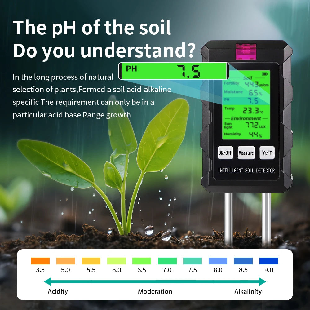 ST03 6 In 1 Digital Soil Tester - All-In-One PH Meter