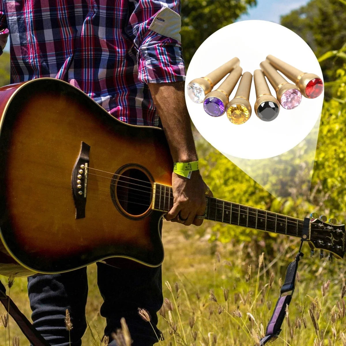 Miwayer 6 Pcs Crystal Gems Pins &ndash; Acoustic Upgrades