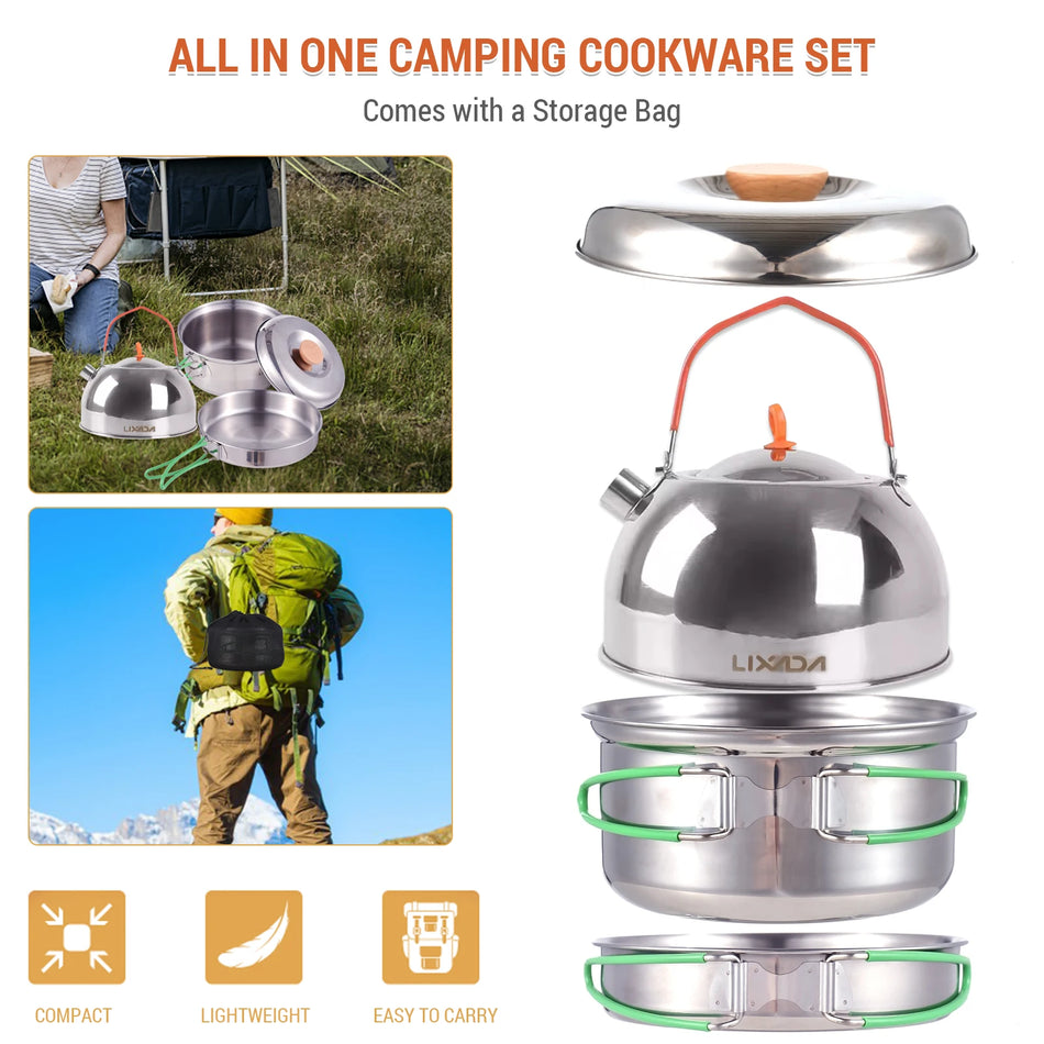 LIXADA Collapsible Camping Cookware &ndash; Ultra Lightweight