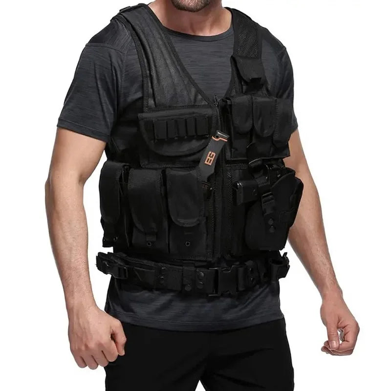 Tactical Vest Multi Pocket Swat &ndash; Durable 600D Polyester