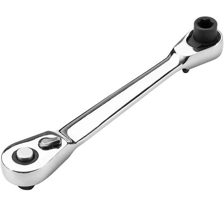 Mini Ratchet Wrench Double Ended Quick Socket | Hand Repair Tools Silver 2 In 1