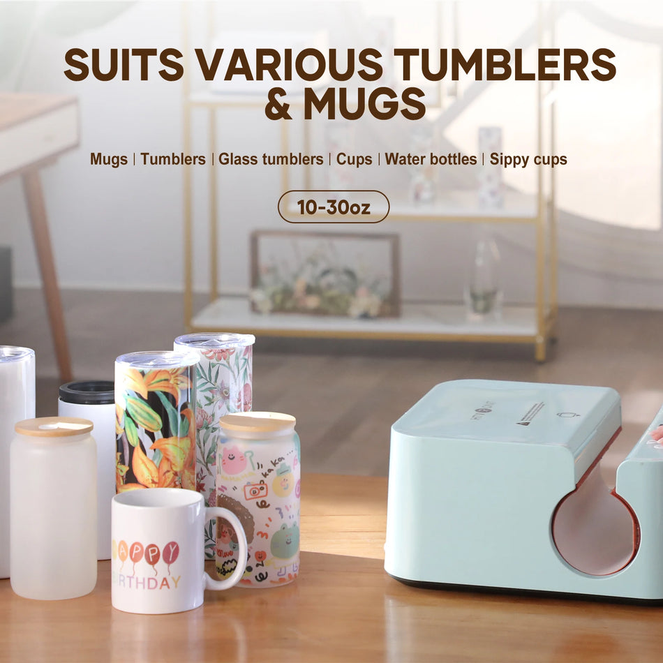 HTVRONT Auto Tumbler Heat Press Machine Professional Tumbler Press High-Security for 2.95-3.18inch Sublimation Tumblers Cups