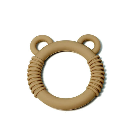 Baby Bear Silicone Teethers &ndash; Soothing Anti-Eating Hand Toys Light brown