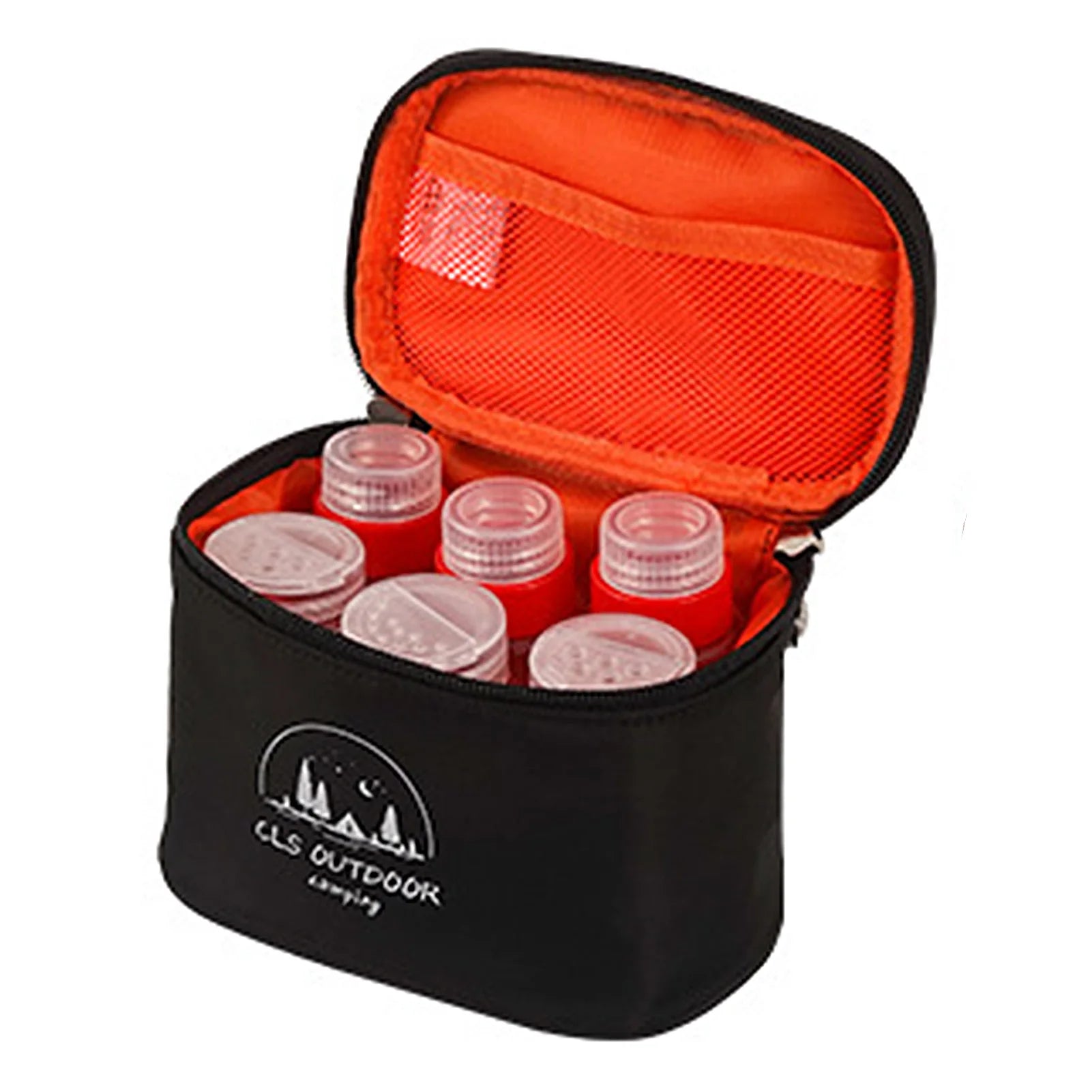 Camping Spice Containers Set &ndash; Includes Storage Bag Black