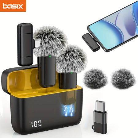 STFANTASY Wireless Lavalier Microphone with Charging Case for Android &amp; iOS